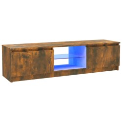 vidaXL Mueble de TV con luces LED roble ahumado 120x30x35,5 cm