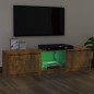 vidaXL Mueble de TV con luces LED roble ahumado 120x30x35,5 cm vidaXL Mueble de TV con luces LED roble ahumado 120x30x35,5 cm