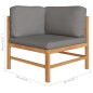 vidaXL Set de muebles de jardín 7 pzas madera de teca y cojines gris vidaXL Set de muebles de jardín 7 pzas madera de teca y cojines gris