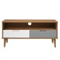 vidaXL Mueble de TV MOLDE madera maciza de pino marrón 106x40x49 cm
