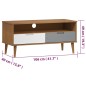 vidaXL Mueble de TV MOLDE madera maciza de pino marrón 106x40x49 cm