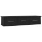 vidaXL Estante de cajones para pared contrachapada negro 88x26x18,5cm