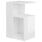 vidaXL Mesa auxiliar madera contrachapada blanco brillante 36x30x56 cm vidaXL Mesa auxiliar madera contrachapada blanco brillante 36x30x56 cm