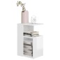 vidaXL Mesa auxiliar madera contrachapada blanco brillante 36x30x56 cm vidaXL Mesa auxiliar madera contrachapada blanco brillante 36x30x56 cm