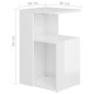 vidaXL Mesa auxiliar madera contrachapada blanco brillante 36x30x56 cm vidaXL Mesa auxiliar madera contrachapada blanco brillante 36x30x56 cm