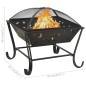 vidaXL Brasero con atizador acero XXL 62 cm vidaXL Brasero con atizador acero XXL 62 cm