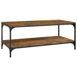 vidaXL Mesa de centro madera contrachapada roble ahumado 80x50x40 cm