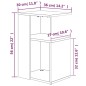vidaXL Mesa auxiliar madera contrachapada roble ahumado 36x30x56 cm