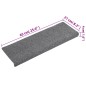 vidaXL Alfombrillas de escalera 10 unidades gris claro 65x21x4 cm vidaXL Alfombrillas de escalera 10 unidades gris claro 65x21x4 cm