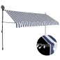 vidaXL Toldo manual retráctil con LED azul y blanco 400 cm vidaXL Toldo manual retráctil con LED azul y blanco 400 cm