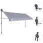 vidaXL Toldo manual retráctil con LED azul y blanco 400 cm vidaXL Toldo manual retráctil con LED azul y blanco 400 cm