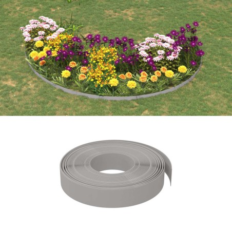 vidaXL Bordura de jardín polietileno gris 10 m 10 cm