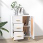 vidaXL Aparador de madera contrachapada blanco brillante 69,5x34x90 cm vidaXL Aparador de madera contrachapada blanco brillante 69,5x34x90 cm