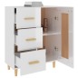 vidaXL Aparador de madera contrachapada blanco brillante 69,5x34x90 cm vidaXL Aparador de madera contrachapada blanco brillante 69,5x34x90 cm
