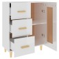 vidaXL Aparador de madera contrachapada blanco brillante 69,5x34x90 cm vidaXL Aparador de madera contrachapada blanco brillante 69,5x34x90 cm