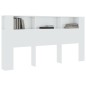 vidaXL Mueble cabecero blanco brillante 200x18,5x104,5 cm vidaXL Mueble cabecero blanco brillante 200x18,5x104,5 cm