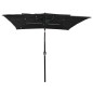 vidaXL Sombrilla de 3 niveles con poste de aluminio negra 2,5x2,5 m vidaXL Sombrilla de 3 niveles con poste de aluminio negra 2,5x2,5 m