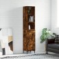 vidaXL Aparador de madera contrachapada roble ahumado 34,5x34x180 cm vidaXL Aparador de madera contrachapada roble ahumado 34,5x34x180 cm