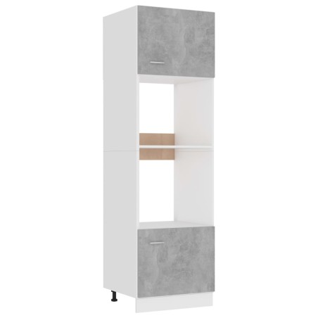 vidaXL Armario de microondas contrachapada gris hormigón 60x57x207 cm