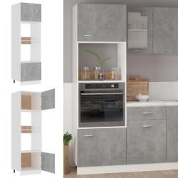 vidaXL Armario de microondas contrachapada gris hormigón 60x57x207 cm