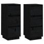 vidaXL Aparador 2 uds madera maciza de pino negro 32x34x75 cm vidaXL Aparador 2 uds madera maciza de pino negro 32x34x75 cm