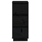vidaXL Aparador 2 uds madera maciza de pino negro 32x34x75 cm vidaXL Aparador 2 uds madera maciza de pino negro 32x34x75 cm