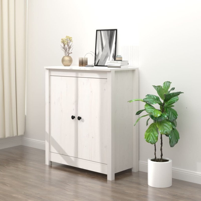 vidaXL Aparador de madera maciza de pino blanco 70x35x80 cm vidaXL Aparador de madera maciza de pino blanco 70x35x80 cm