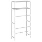 vidaXL Estantería de 2 niveles sobre lavadora hierro gris 69x28x143 cm vidaXL Estantería de 2 niveles sobre lavadora hierro gris 69x28x143 cm