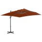 vidaXL Sombrilla voladiza con poste de aluminio terracota 300x300 cm vidaXL Sombrilla voladiza con poste de aluminio terracota 300x300 cm