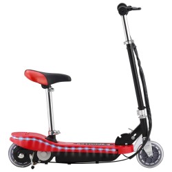   vidaXL Patinete eléctrico con asiento y LED rojo 120 W