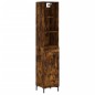 vidaXL Aparador de madera contrachapada roble ahumado 34,5x34x180 cm vidaXL Aparador de madera contrachapada roble ahumado 34,5x34x180 cm