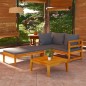vidaXL Muebles de jardín 3 pzas cojines gris oscuro madera de acacia vidaXL Muebles de jardín 3 pzas cojines gris oscuro madera de acacia