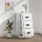 vidaXL Aparador madera contrachapada blanco brillante 36x35,5x67,5 cm vidaXL Aparador madera contrachapada blanco brillante 36x35,5x67,5 cm
