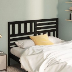 vidaXL Cabecero de cama madera maciza de pino negro 126x4x100 cm
