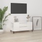 vidaXL Mueble de TV madera contrachapada blanco brillo 102x44,5x50 cm