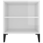 vidaXL Mueble de TV madera contrachapada blanco brillo 102x44,5x50 cm
