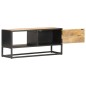 vidaXL Mueble de TV puerta tallada madera de mango rugosa 90x30x40 cm