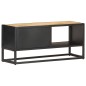 vidaXL Mueble de TV puerta tallada madera de mango rugosa 90x30x40 cm