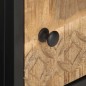 vidaXL Mueble de TV puerta tallada madera de mango rugosa 90x30x40 cm