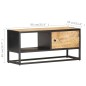 vidaXL Mueble de TV puerta tallada madera de mango rugosa 90x30x40 cm