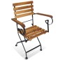 vidaXL Sillas plegables de jardín 2 uds acero y madera acacia maciza vidaXL Sillas plegables de jardín 2 uds acero y madera acacia maciza
