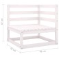 vidaXL Set de salón de jardín de 3 piezas blanco madera maciza de pino vidaXL Set de salón de jardín de 3 piezas blanco madera maciza de pino