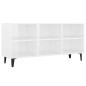 vidaXL Mueble de TV con patas de metal blanco brillante 103,5x30x50 cm