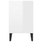 vidaXL Mueble de TV con patas de metal blanco brillante 103,5x30x50 cm