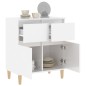 vidaXL Aparador de madera contrachapada blanco brillante 60x35x70 cm vidaXL Aparador de madera contrachapada blanco brillante 60x35x70 cm