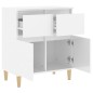 vidaXL Aparador de madera contrachapada blanco brillante 60x35x70 cm vidaXL Aparador de madera contrachapada blanco brillante 60x35x70 cm