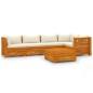 vidaXL Muebles de jardín 6 piezas con cojines madera maciza de acacia vidaXL Muebles de jardín 6 piezas con cojines madera maciza de acacia
