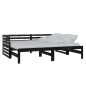 vidaXL Sofá cama extraíble madera maciza de pino negro 2x(90x200) cm vidaXL Sofá cama extraíble madera maciza de pino negro 2x(90x200) cm