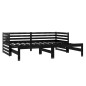 vidaXL Sofá cama extraíble madera maciza de pino negro 2x(90x200) cm vidaXL Sofá cama extraíble madera maciza de pino negro 2x(90x200) cm