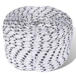 vidaXL Rollo de cuerda de barco trenzada línea poliéster 12 mm x 50 m
